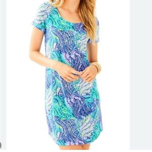 Lilly Pulitzer Blue Currently Tammy UPF 50 T-Shirt Dress